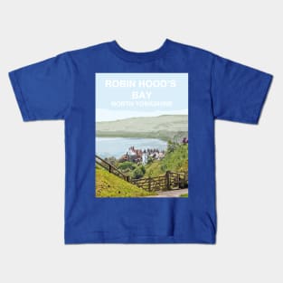 Robin Hoods Bay, North Yorkshire. Travel poster Kids T-Shirt